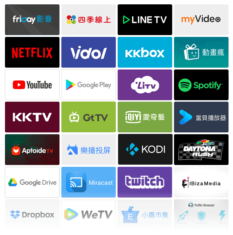 OVO K1 支援豐富的海內外頻道與數千個 APP